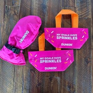 Dunkin Donuts 2026 Bundle! 2 Donut Bags and a Left Handed Ice Coffee Glove!